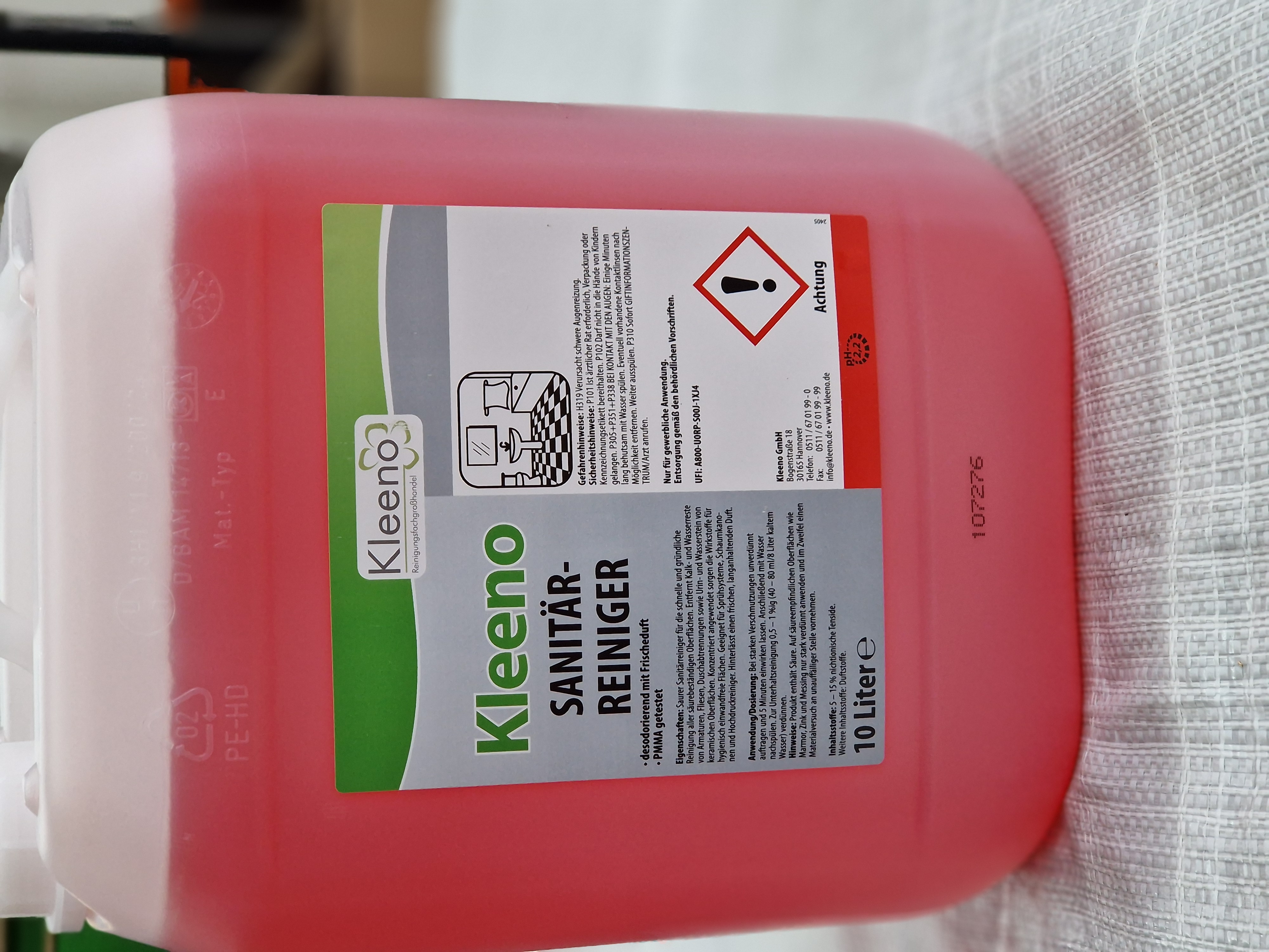 Kleeno Sanitärreiniger / 10 Liter