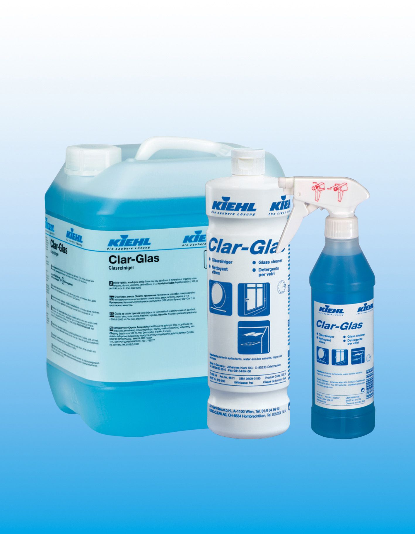 Clar-Glas mit Anti-Soil-Effekt / 10 Ltr