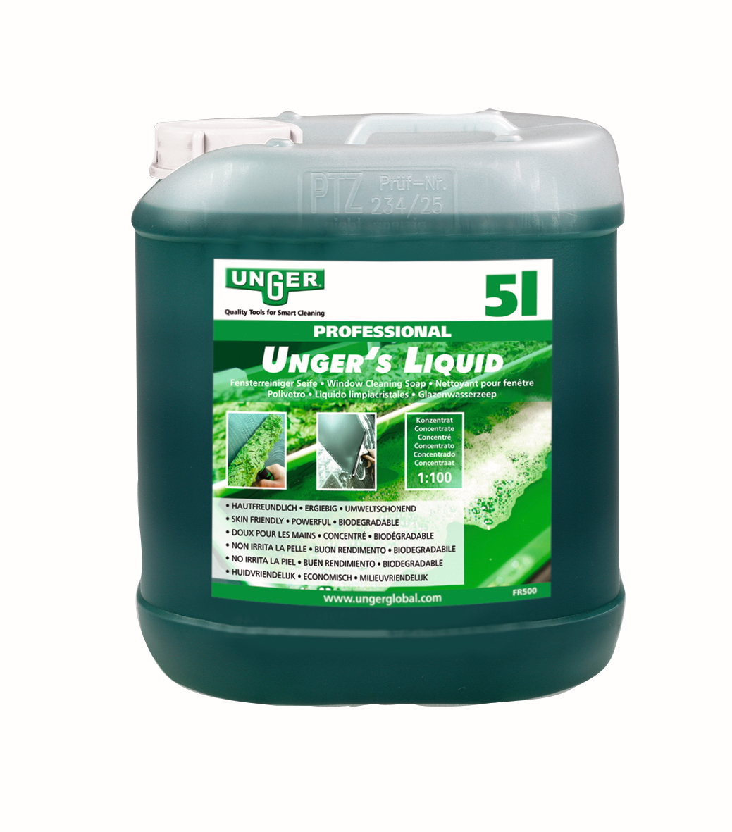 UNGER Liquid Glasreiniger Konzentrat, umweltfreundlich 5 l Kanister