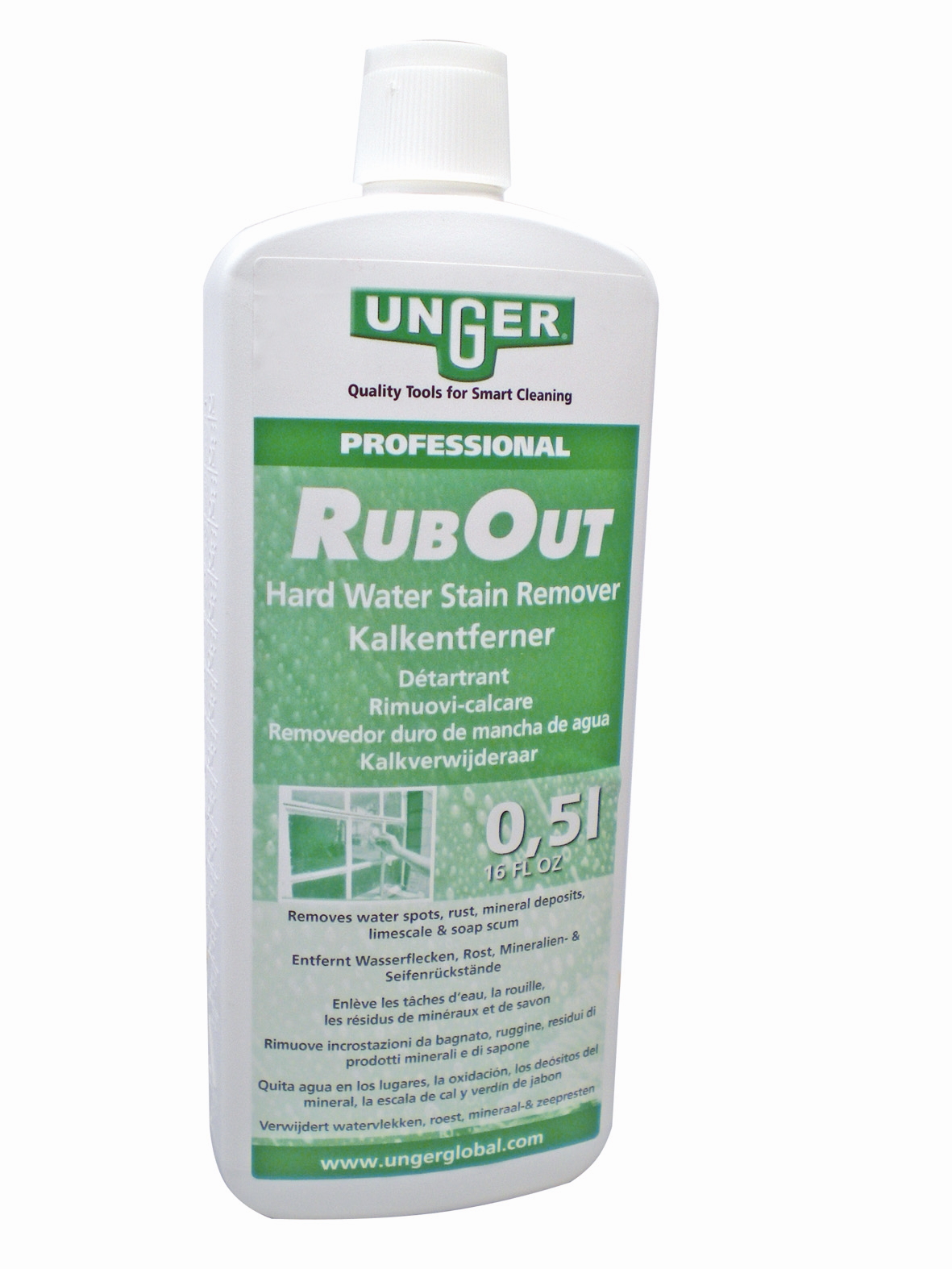 UNGER Rub Out Kalkentferner Professioneller Kalk-Fleckenentferner 500 ml Flasche