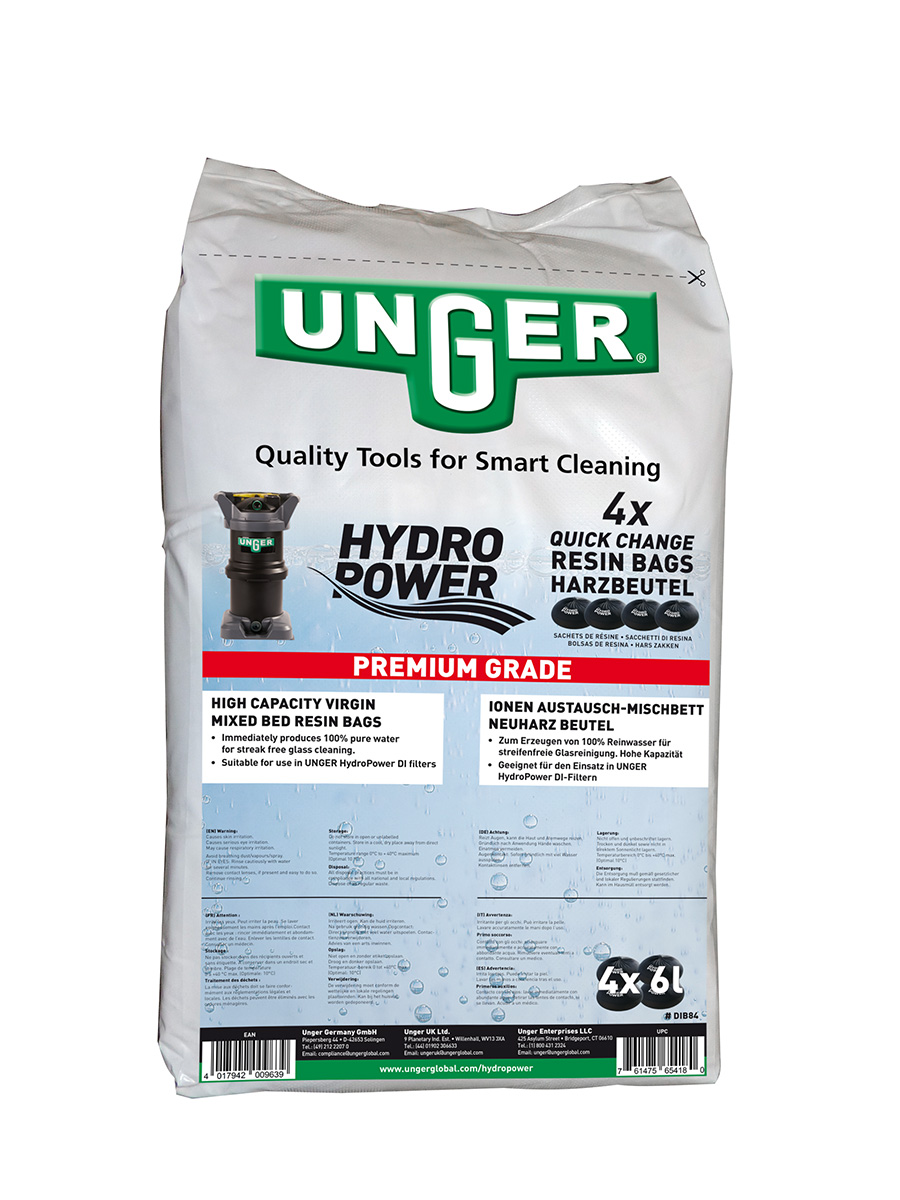 UNGER HydroPower DI QuickChange Harzbeutel 1 Sack = 4 x 6 l Beutel