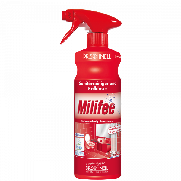 Dr.Schnell MILIFEE Gebrauchsfertiger Sanitärreiniger und Kalklöser 500 ml Flasche